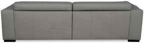 Moderná kožená pohovka LOREN II (4P), sivá (madras - 128 grey)