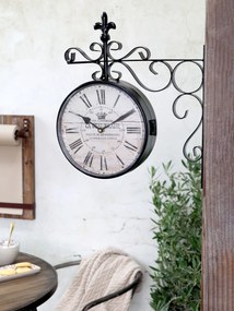 Čierne antik nástenné hodiny La Beaujolaise – 36*8*41cm/ 2*AA