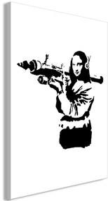 Artgeist Obraz - Banksy Mona Lisa with Rocket Launcher (1 Part) Vertical Veľkosť: 40x60, Verzia: Premium Print