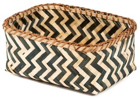 Súprava 3 úložných bambusových košíkov Compactor Natural And Black Bamboo