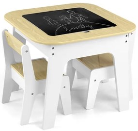 Detský stôl Olaf Blocks biely s dvoma stoličkami