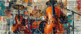 Obraz - Hudobné nástroje (120x50 cm)