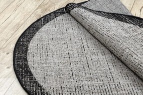 Koberec SIZAL FLOORLUX kruh 20401 Ramka strieborný/čierny