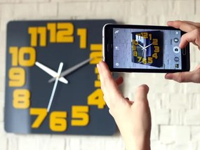 Nástěnné hodiny Logic 30 cm šedé/žluté