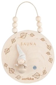 Ceduľa sauna so škriatkami, breza
