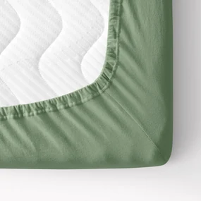 Goldea plachta jersey s napínacou gumou - khaki 140 x 200 cm