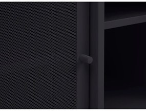 Čierny kovový TV stolík 160x55x45 cm Veep – Unique Furniture