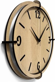 Drevené nástenné hodiny s 3D číslami | Moderný dizajn do interiéru | SENTOP HDF0601-MAPLE