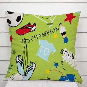 Biante Detská bavlnená obliečka na vankúš Sandra SA-645 Futbal to je hra - na zelenom 40 x 40 cm