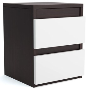 VIKI komoda s 2 zásuvkami Wenge/Biela