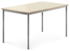 Stôl SONITUS, 1400x800x720 mm, HPL - breza, strieborná