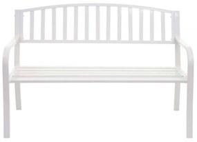 Záhradná lavička F43 2-miestna - práškovaná oceľ, 128 cm - Biela