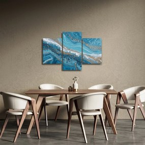 Obraz - Bledomodrý mramor so zlatom I. (90x60 cm)
