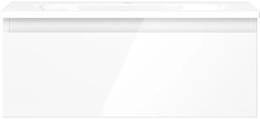 Mexen Orio, kúpeľňová skrinka 60 cm s umývadlom Vela, 1 zásuvka, biela lesklá, 91A10-06023-1-BF00-W23M00