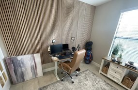 Drevený akustický panel, 2400 x 600 mm, balenie 5 ks, dub morený