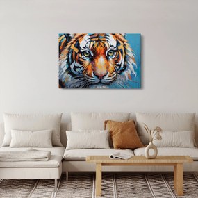 Obraz - Pohľad tigra, maľba (90x60 cm)