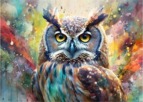 Sklenený obraz - Maľba sovy (70x50 cm)