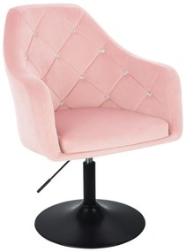 LuxuryForm DESIGN Kreslo ROMA VELUR na čiernom tanieri - svetlo ružové