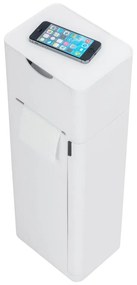 Biely plastový stojan na toaletný papier so štetkou Imon – Wenko
