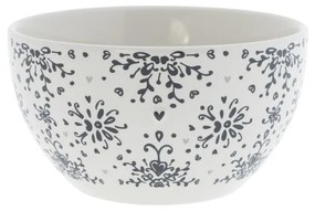 Bowl White/Baroque flower 13x7cm