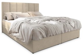 Čalúnená posteľ boxspring MERALIS 140x200 cm béžová Matrac: Bonell pružinová matrac