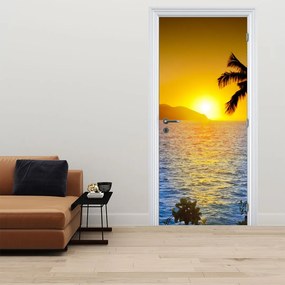 Fototapeta na dvere - Západ slnka nad morom (95x205cm)