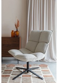 Krémové otočné kreslo z textílie buklé Bros – White Label