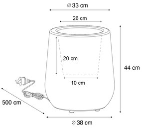 Vonkajšia stojaca lampa kvetináč biela IP44 - Flowerpot
