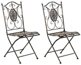 Kovová skladacia stolička Sibell (SET 2 ks) - Bronzová