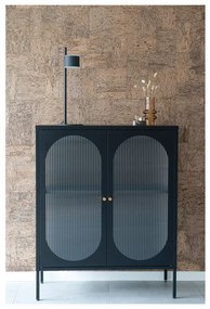 Čierna kovová vitrína 90x110 cm Adelaide – House Nordic