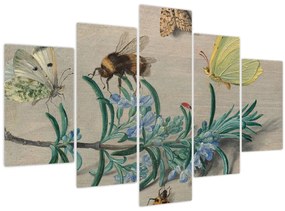 Obraz - Jan van Kessel the Elder, Insects and a Sprig of Rosemary, reprodukcia (150x105 cm)
