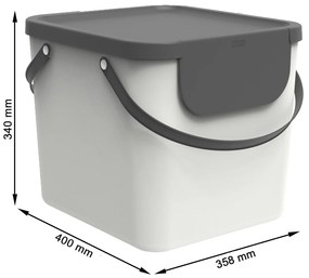 XL - Odpadkový kôš na triedený odpad ALBULA, 40 l, biely/antracit