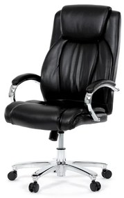 Kancelárske kreslo RYZAR — ekokoža, čierna, nosnosť 150 kg