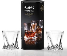 BOHEMIA PRESTIGE QUADRO POHÁR NA WHISKY V TUBE 340 ML SADA 2KS