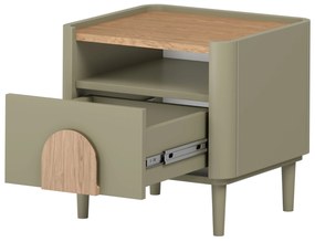 Nočný stolík Amilio 50 cm na nožičkách - eukalyptus / dub baltic dune / dub prírodný