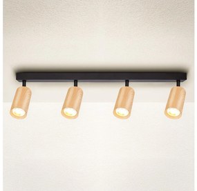 Brilagi - Bodové svietidlo SELE 4xGU10/30W/230V čierna/dekor duba