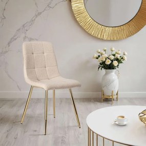 Jedálenská stolička DENVER Teddy zlatá / béžová