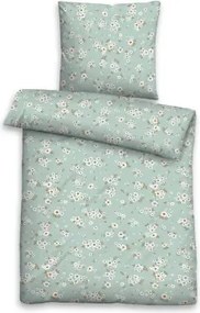 Obličky Ella, bavlnený satén, zelené kvetované%