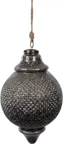 Granitová sklenená vianočná ozdoba špicatá banka L - 20*32 cm