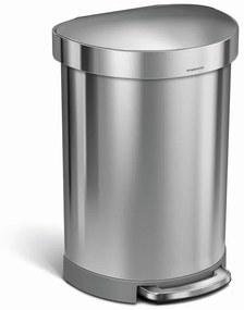 Pologuľatý pedálový kôš 60 l, kartáčovaná oceľ, nerez