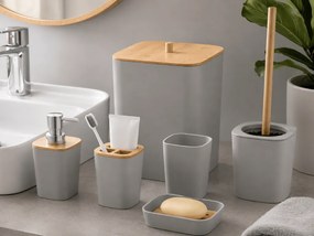 Kúpeľňová sada NATUREO 6 ks, bambus/sivá