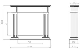 InFire - BIO krb 115x100 cm 3kW biela