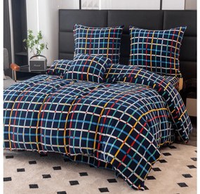 Obliečky mikroplyš GRID tmavo modré Rozmer obliečok: 2 ks 70 x 90 cm | 200 x 220 cm