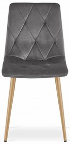 Tmavo sivá zamatová jedálenská stolička LIBRA