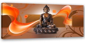 Obraz na plátně Buddha Zen Spa hnědý - 150x50 cm
