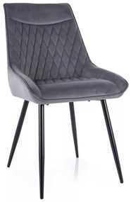 Sametová jídelní židle Agat šedá