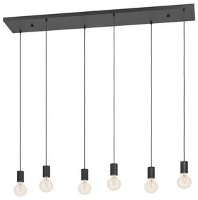Eglo 390268 - Luster na lanku HUEBRO 6xE27/40W/230V čierna