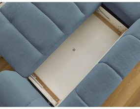 Modrá rozkladacia/s úložným priestorom rohová pohovka (ľavý roh/s leňoškou) Fuji – Bobochic Paris