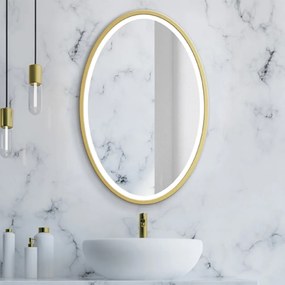 Zrkadlo Nordic Oval Gold LED Rozmer zrkadla: 45 x 65 cm