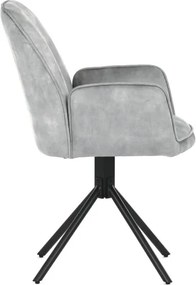 Jedálenská stolička zamatová, sivá HC-511 SIL4
